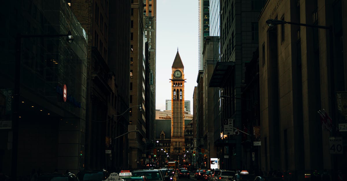 Driving in Canada with a US probationary license - Vehicles on Road Between Buildings