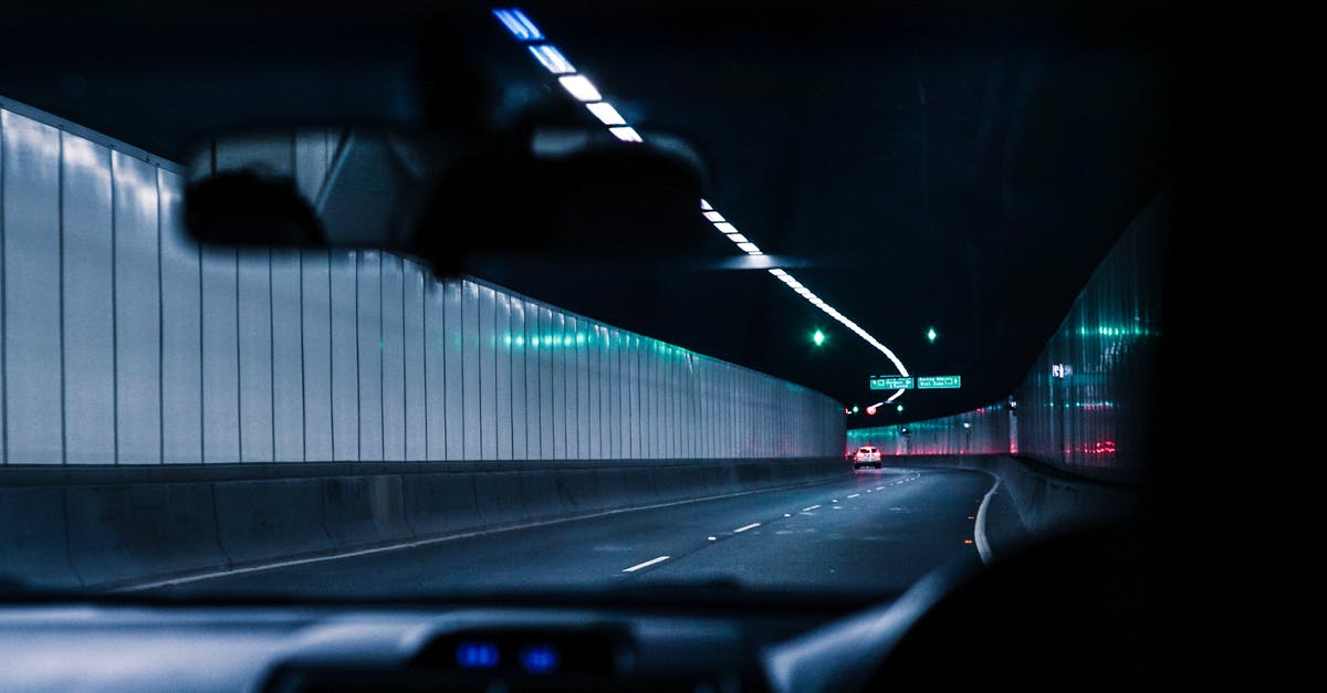 Driving non-GB registered car inside Low Emission Zone - Vehicle Inside View of Tunnel