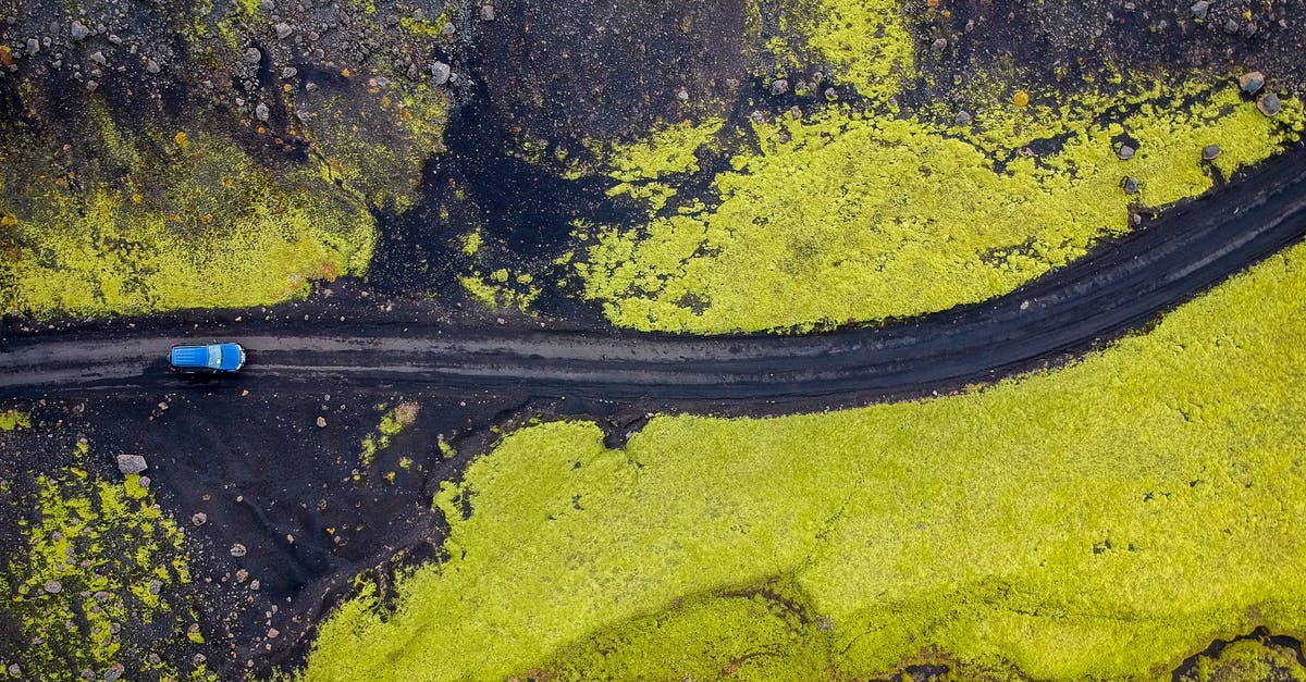 Driving time around Iceland - Free stock photo of aerial view, bird s eye view, bright