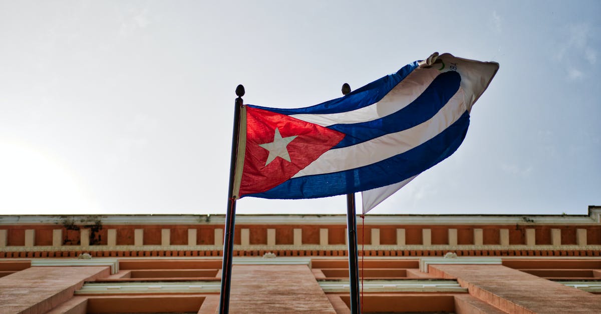 Dual Citizen (US/UK) Cuba Travel - Blue and White Flag on Pole