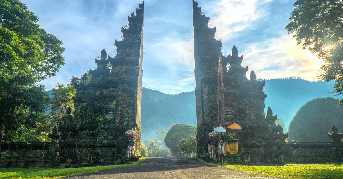 Dual passport holder travel to Bali - Handara Gate Uner Blue Sky