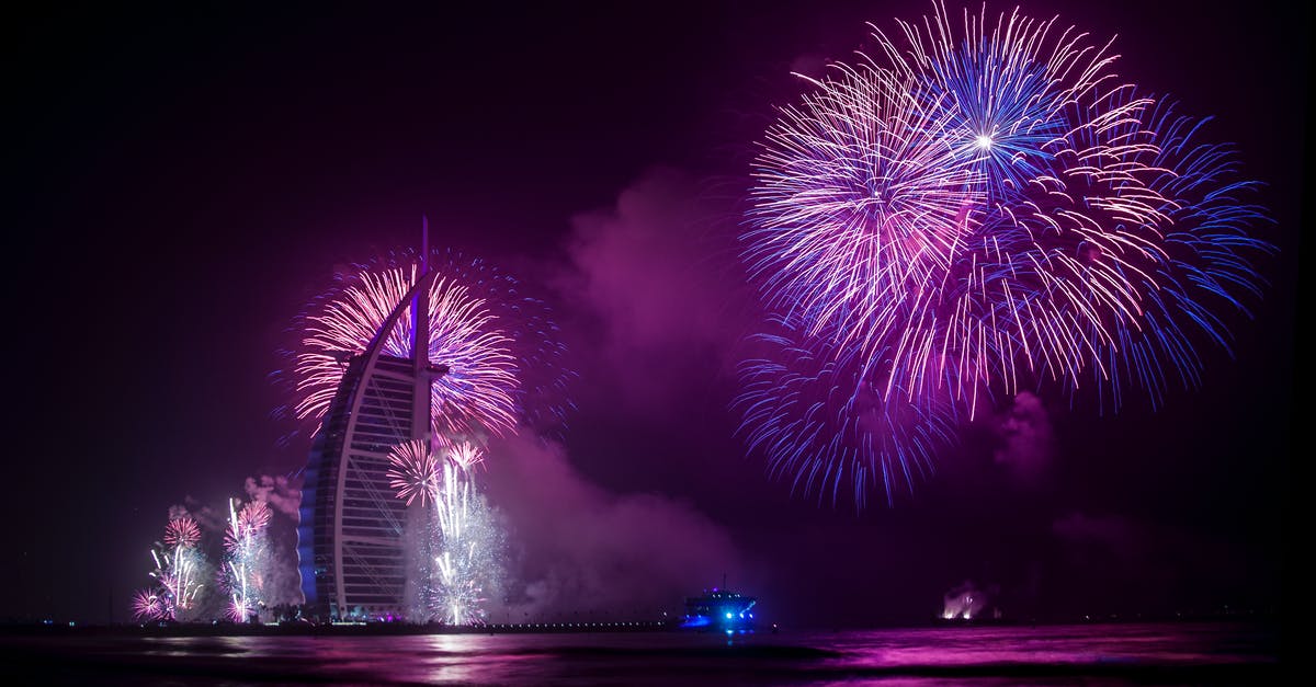 Dubai Transit Visa [duplicate] - Fireworks Display during Night Time