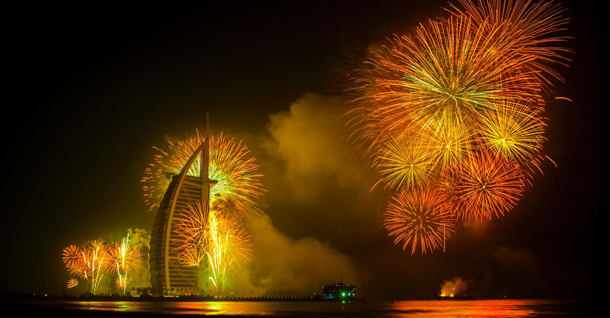 Dubai Transit Visa [duplicate] - Fireworks Display over Body of Water during Night Time