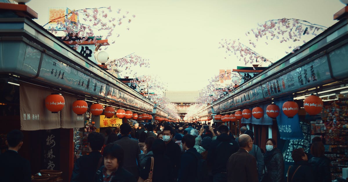 Eating while out on a public street in Japan - Group of People at the Street