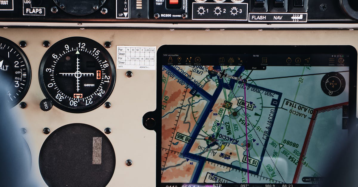 Electronic Map with Lodging pricing - Dashboard in cockpit of modern airplane