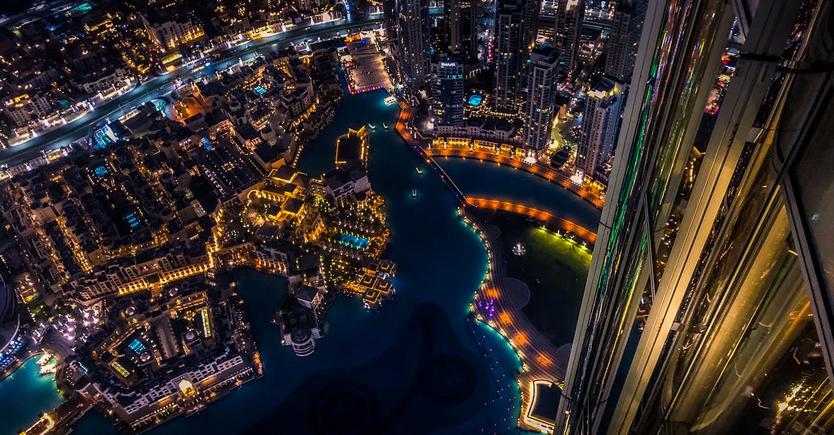 Elevated viewpoint to photograph Burj Khalifa, Dubai - Aerial Photography Of Cityscape At Nighttime