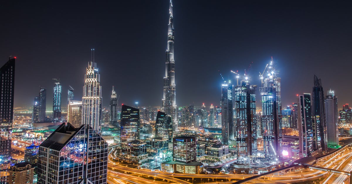 Elevated viewpoint to photograph Burj Khalifa, Dubai - City Skyline during Night Time