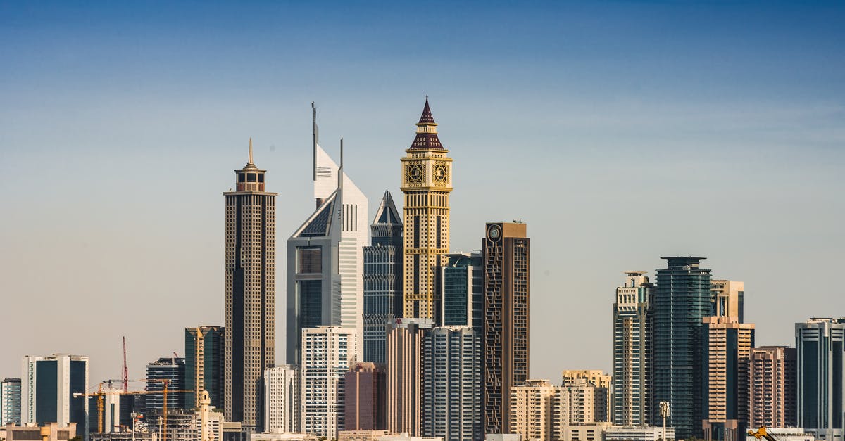 Emirates Dubai to Washington DC - PlayStation 4 on carry-on - City Skyline in Dubai Emirates