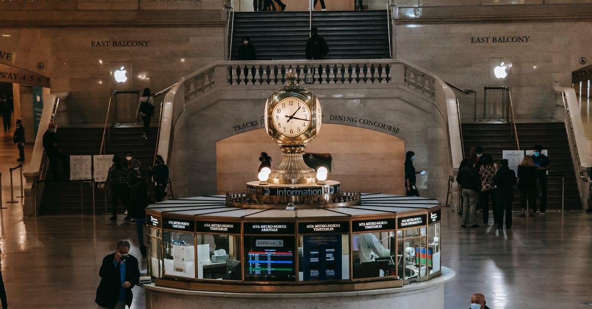 Entering the United States on a return ticket from Mexico under the VWP - Public railway station with clock in center Entering the United States on a return ticket from Mexico under the VWP - Public railway station with clock in center