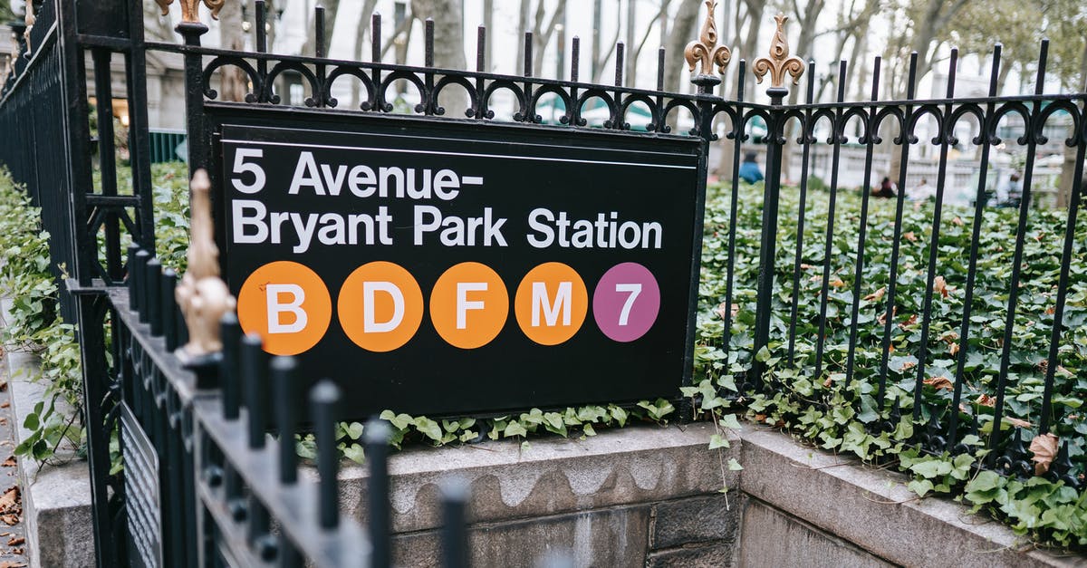 Entry in USA and then onto Canada - Signboard showing direction of underground station