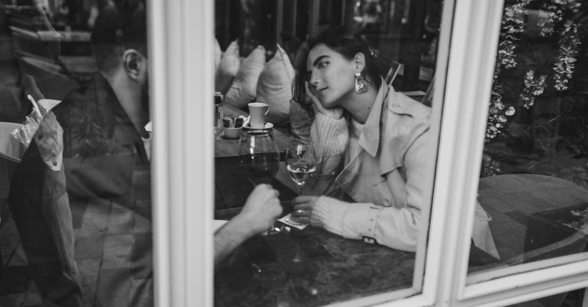 Entry stamp of Ireland - is "until" date inclusive? - Grayscale Photo of Woman in Jacket Sitting Beside Glass Window