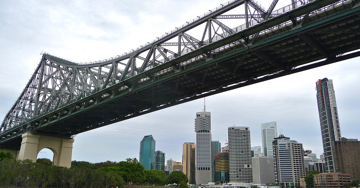 Etihad Airways connection in Brisbane to Auckland - Black Bridge Beside Body of Water