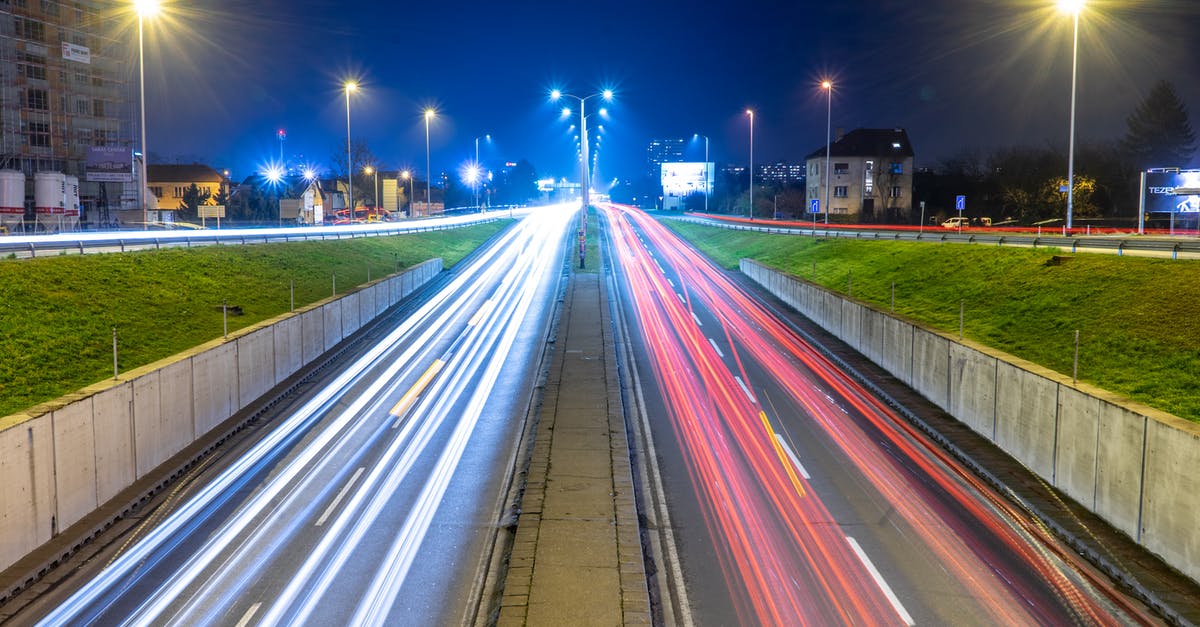 Europe: differences between colours of highway road-signs - Time Lapse Photography of Cars on Road during Night Time