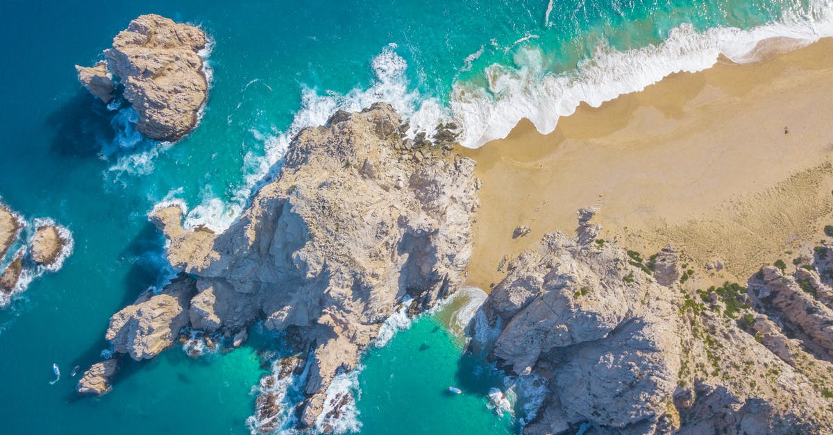 Exits from Black's beach in San Diego - Aerial Shot Of An Island