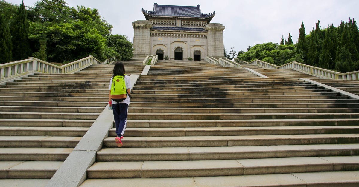 Extra 50 lbs (23kg) bag with Air China - Kid Going Up the Stairs