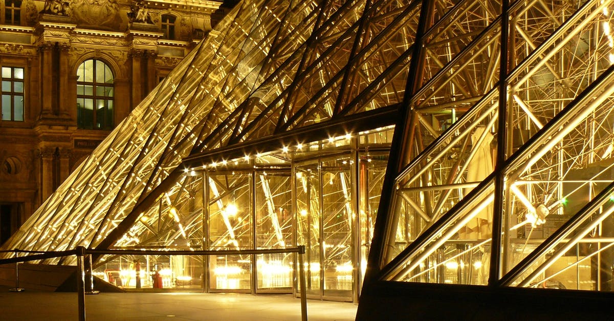 Famous pieces in the Louvre [closed] - Metal Frame Glass Pyramid Outside a Museum With Yellow Lights during Nighttime