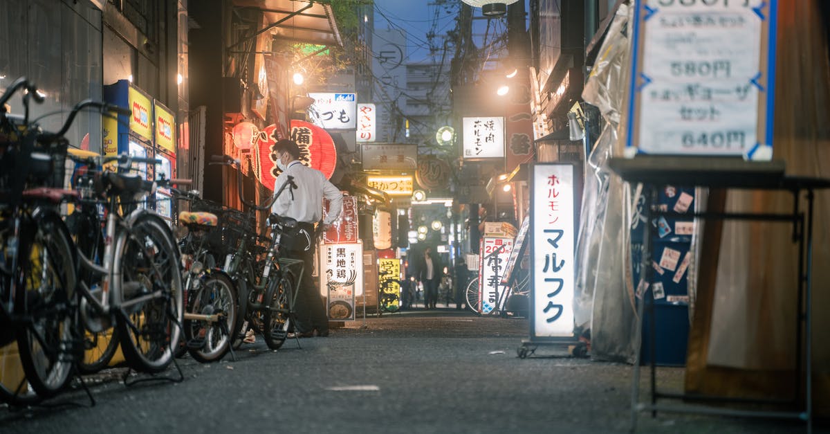 Finding non-smoking restaurants in Japan -  Bicycles Parked Beside the Store During Nighttime