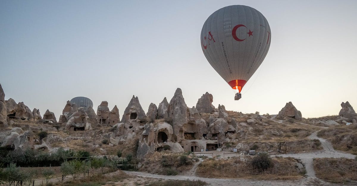 Flying in Europe without documents [duplicate] - Red and Black Hot Air Balloon over the City