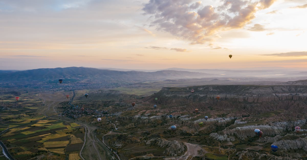 flying over the united state [duplicate] - Hot Air Balloons Flying over Cappadocia Rock Formations