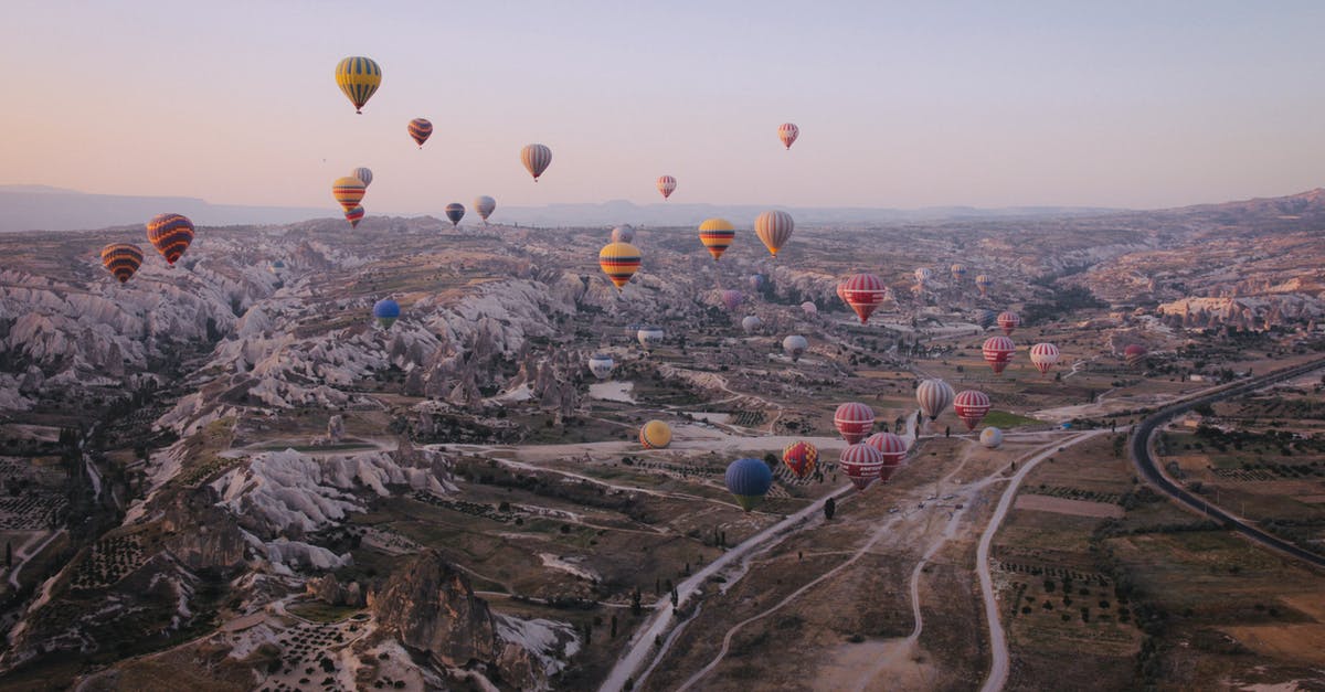 Flying to, but not entering, Turkey without passport - Hot air ballons in the sky