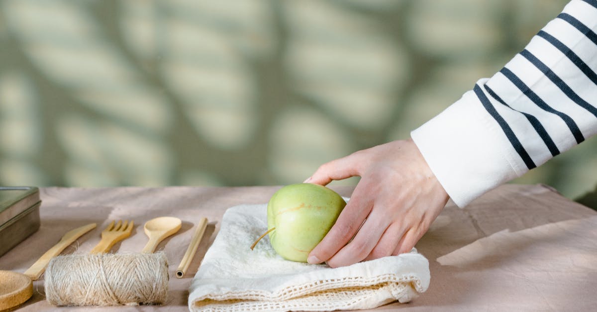 Food in hand luggage - Person Holding Green Apple Fruit