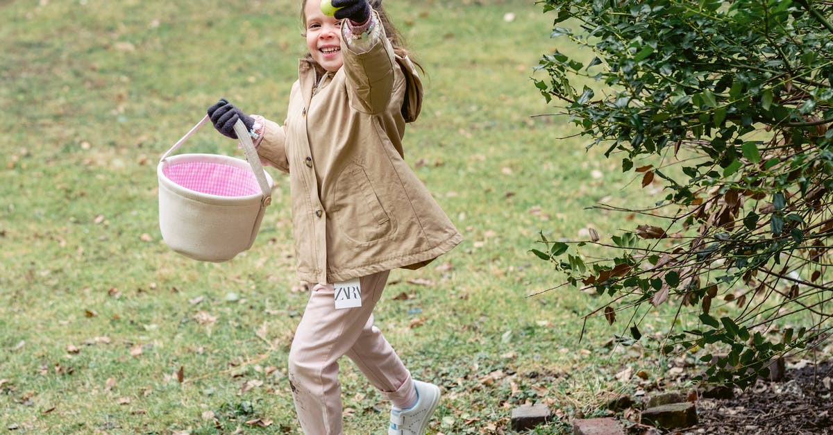 Found ineligible for a b1/b2 visa, what's next? - Full length cheerful girl in warm clothes carrying fabric basket and demonstrating ripe green colored egg or Easter egg in spring park