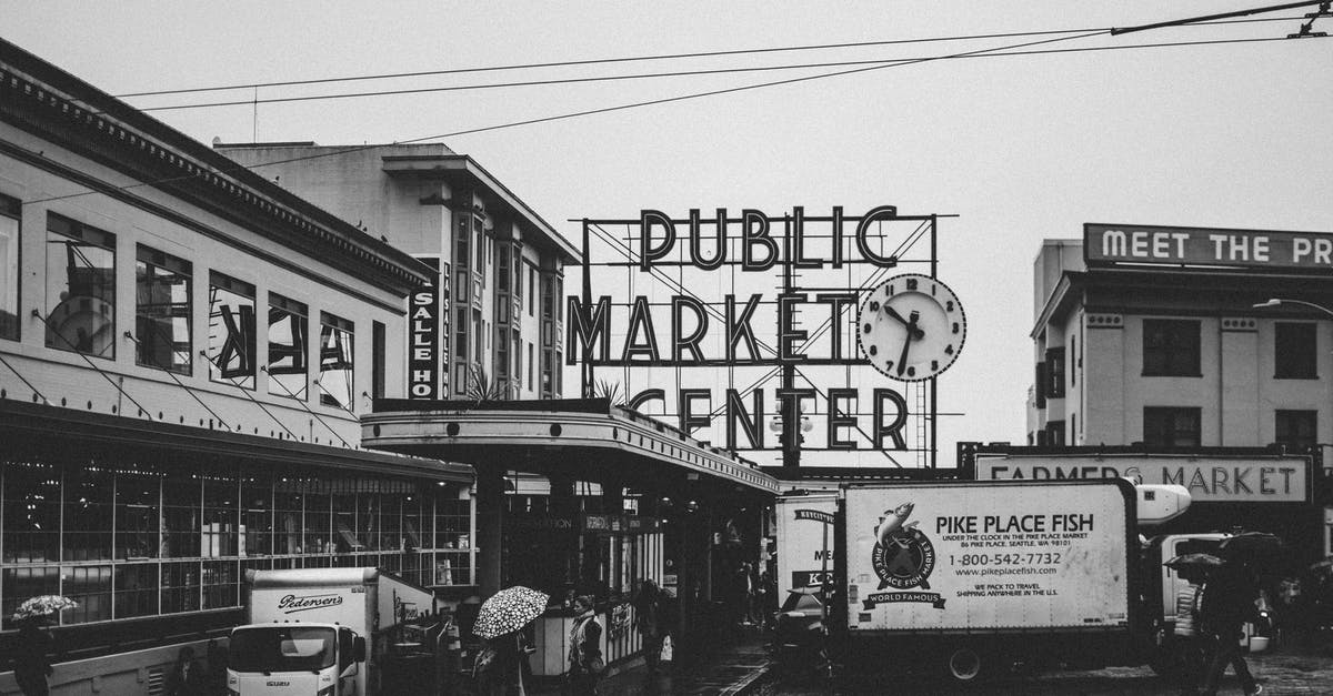 Free place to shower in San Francisco? - Grayscale Public Market Center Signage