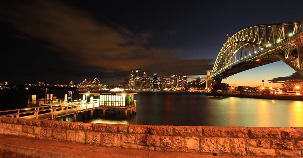 Free view of the Sydney CBD - Gray Suspension Bridge during Night Time