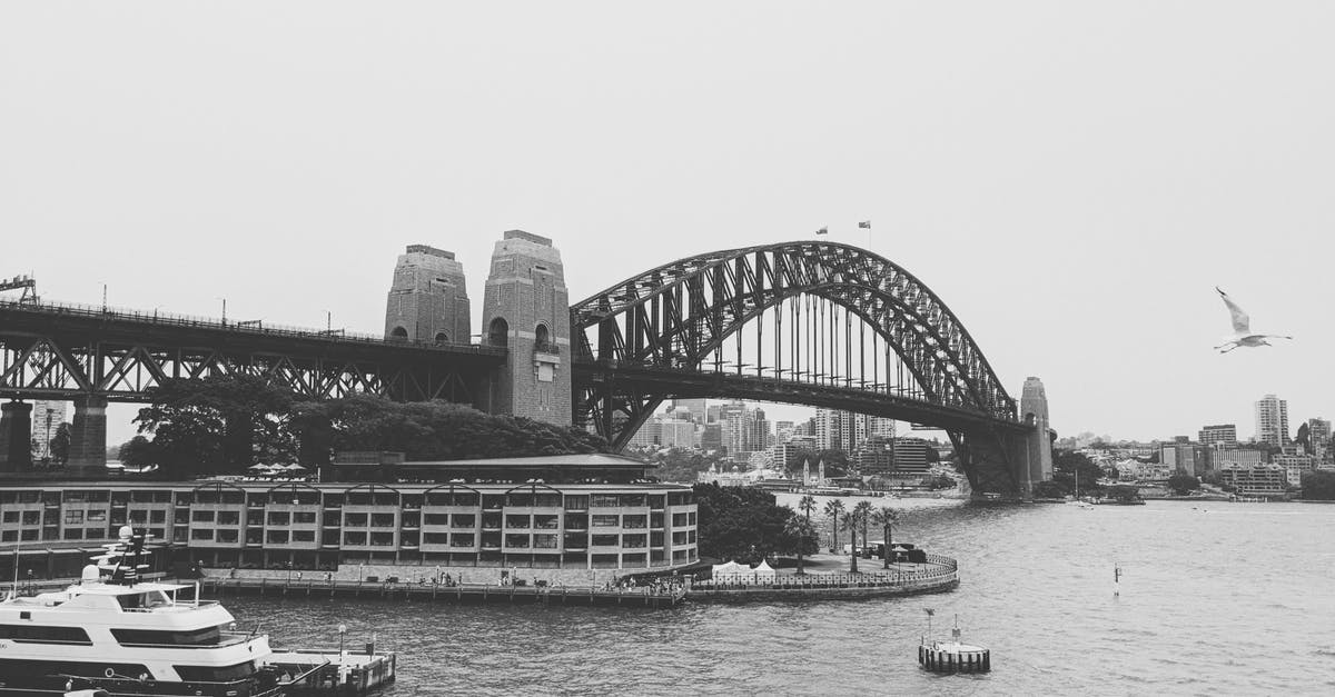 Free view of the Sydney CBD - Grayscale Photo of Bridge over River