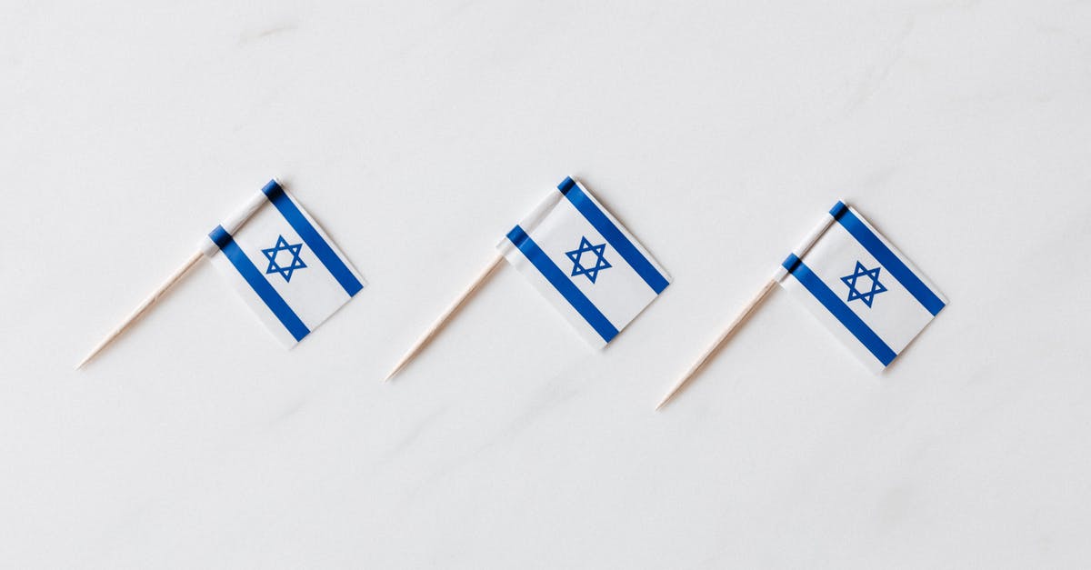 From Israel to Jordan - Set of Israeli flags on toothpicks