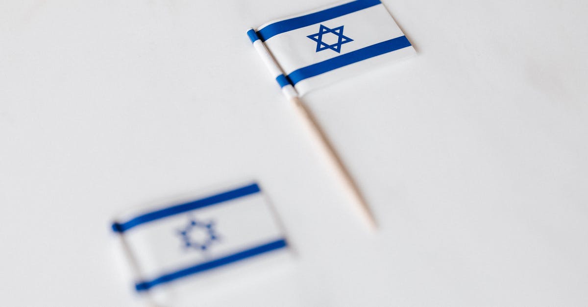 From Israel to Jordan - Israel miniature flag on white surface