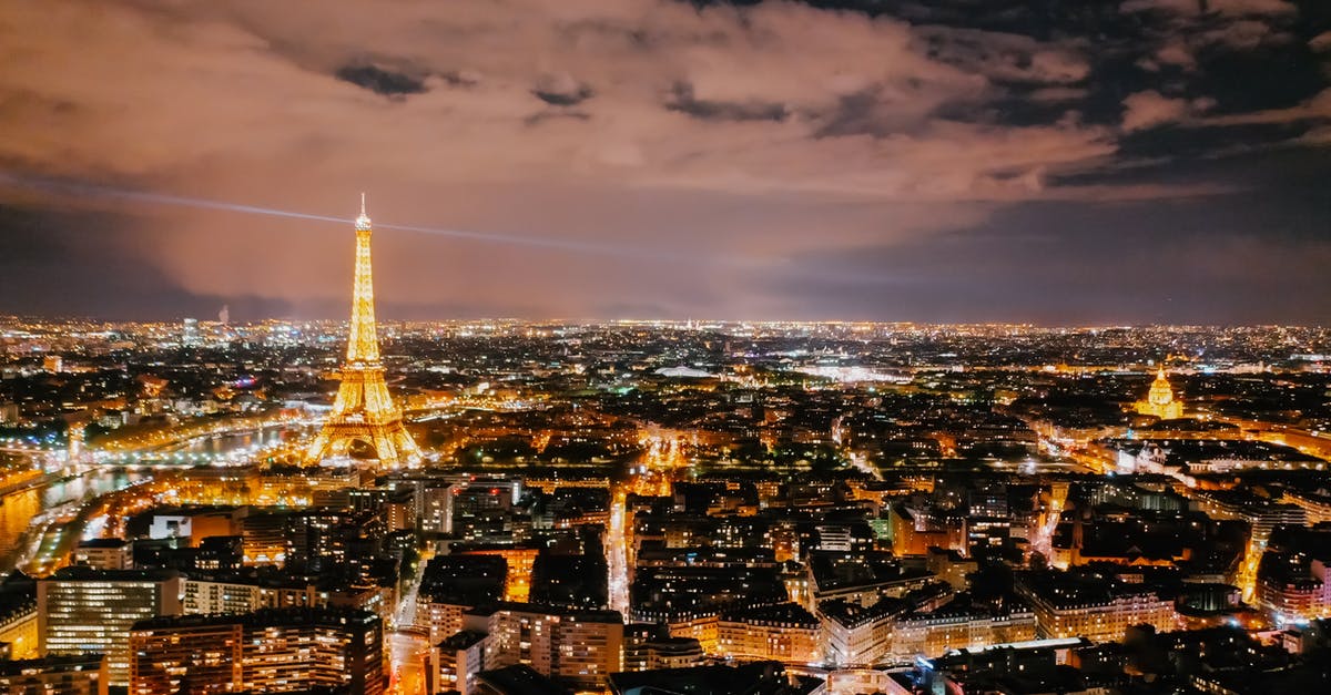 From Paris to Saint-Malo at night - Aerial Shot of the City of Paris During Nighttime