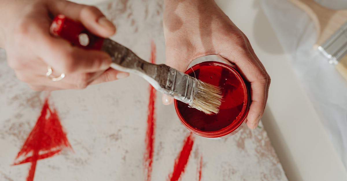 Getting a B2 visa after an overstay almost 25 years ago - Photo of a Person Getting Paint in a Container