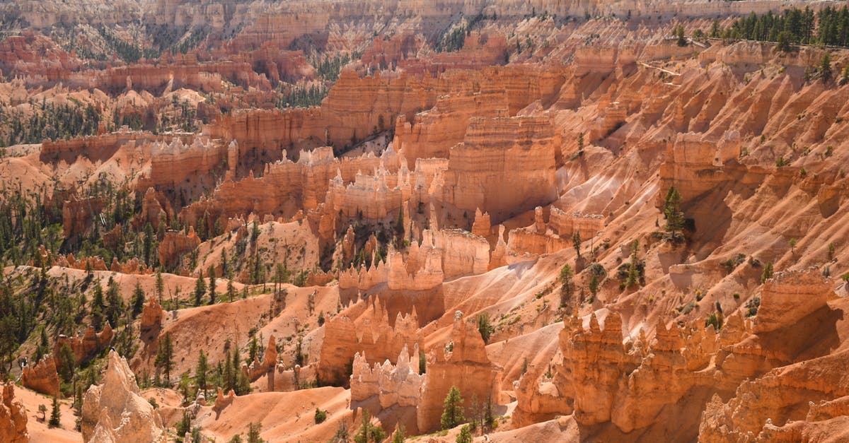 Getting around and parking in Bryce Canyon when the shuttle is not operating - Bryce Canyon with sandy rocks in National Park of USA