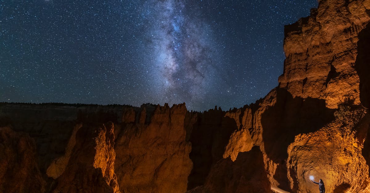 Getting around and parking in Bryce Canyon when the shuttle is not operating - A Person Holding a Light at Bryce Canyon Under a Beautiful Starry Sky