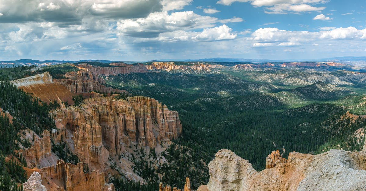 Getting around and parking in Bryce Canyon when the shuttle is not operating - Aerial Photography of Mountains
