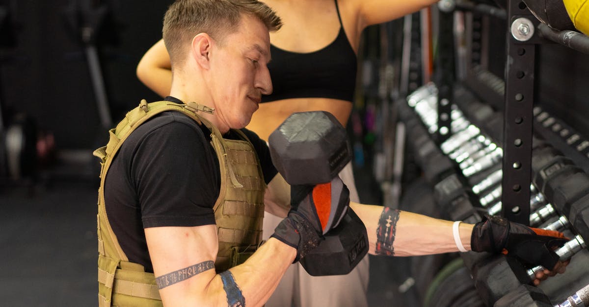 Getting around Google reliance while in China - Side View of a Man in a Weighted Vest Holding a Dumbbell