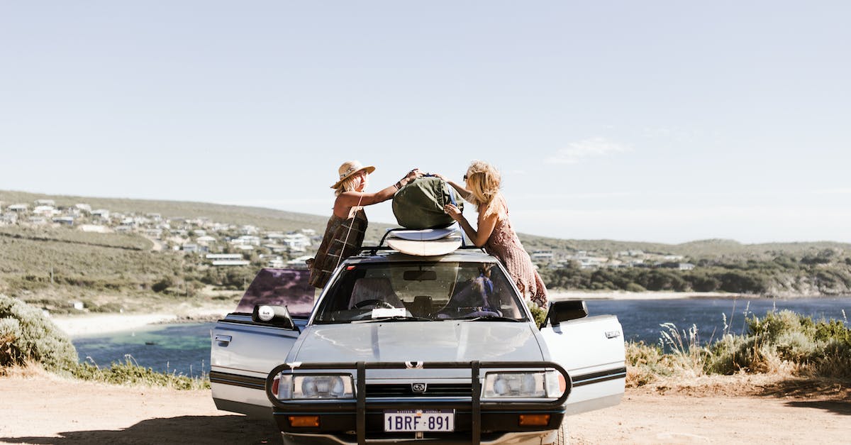 Getting from Emeryville, CA to Mountain View, CA with significant luggage - Happy women near car against sea