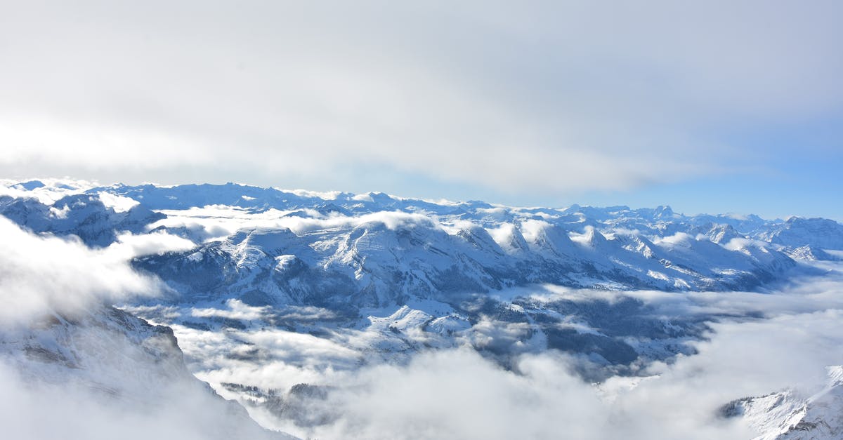 Getting pulled over in Switzerland - White Clouds over Snow Covered Mountains