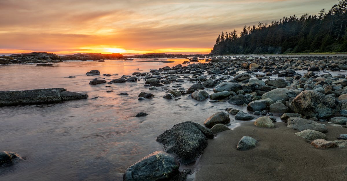 Getting to the West Coast Trail without a car - Rocky Shore With Rocks on the Shore during Sunset