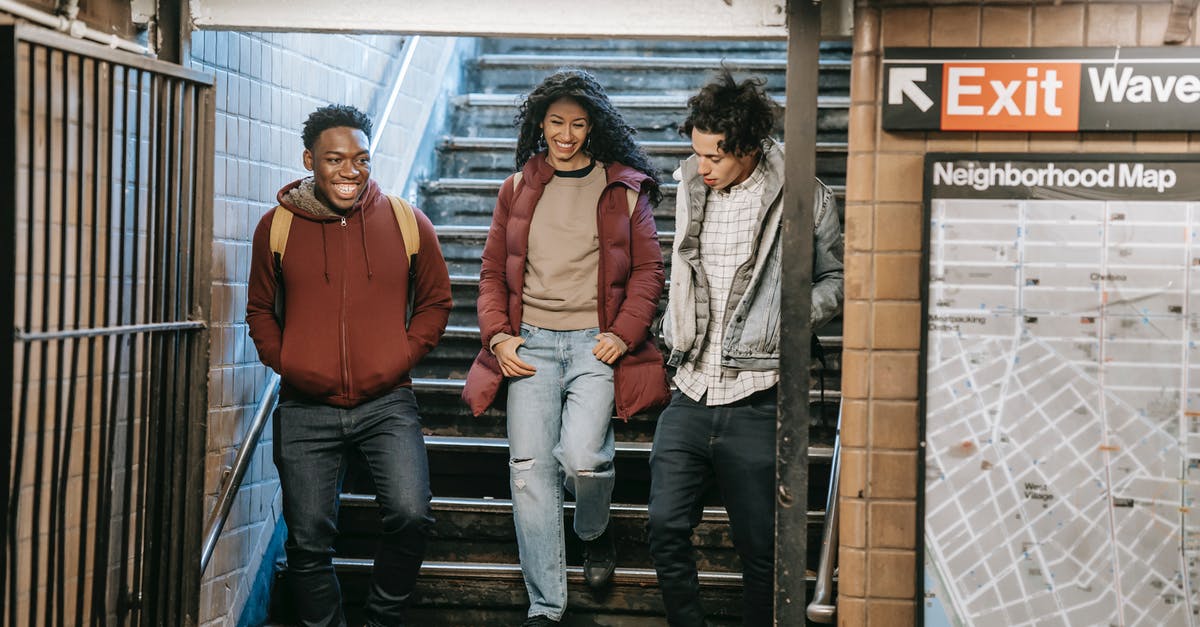 Getting UK Student Visa in Time for Trip to France - Happy multiethnic friends walking down stairs in underground station