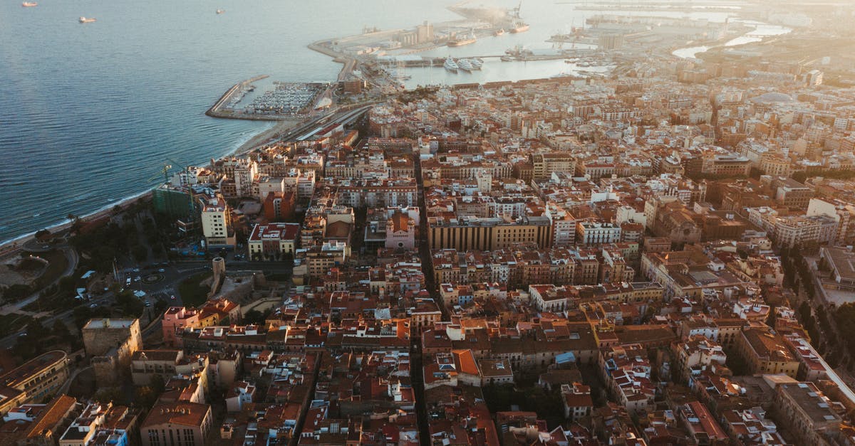 Gibraltar to Spain border passport stamping - Aerial View of City Buildings