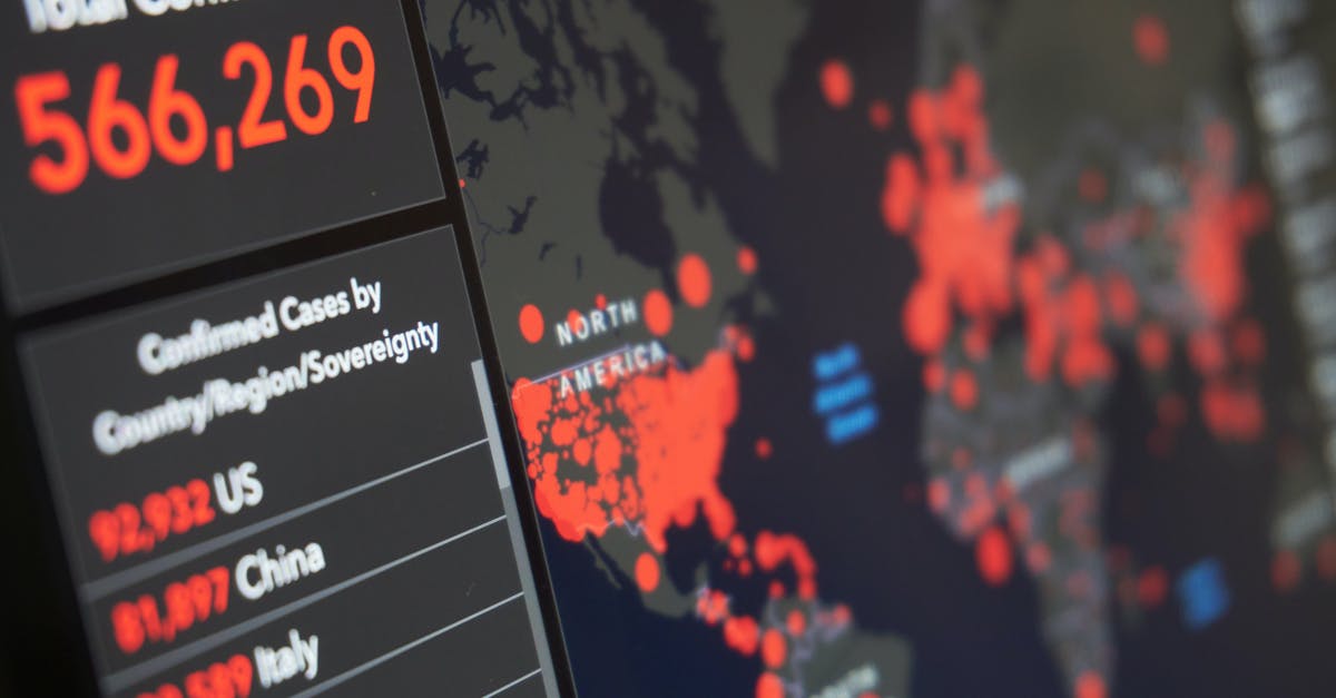 Global Entry PASSID number - Blurred world map with total number of people infected by coronavirus and statistics of various countries