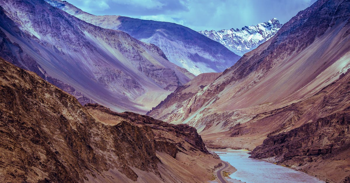 Going from Chandigarh to Leh - Mountain and Body of Water Painting