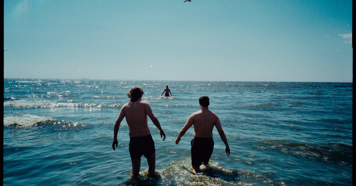 Going to Sweden before going to the UAE from Tunisia - Three Men Going into the Sea