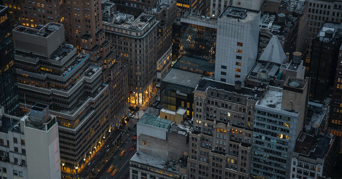 Greyhound from NYC to DC - Aerial View Of City Buildings