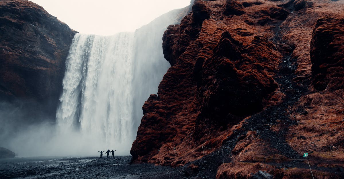 Group Travel with Virtual Guide - Three Men Standing Near Waterfalls