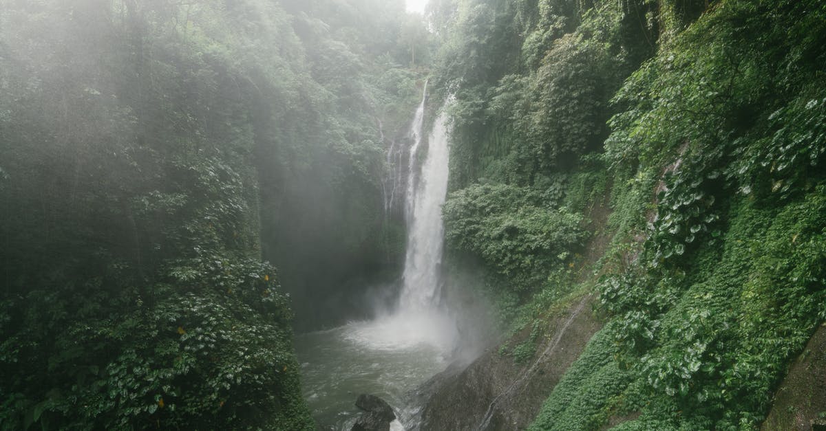 Guidebook helping to choose travel destination - Wonderful Aling Aling Waterfall among lush greenery of Sambangan mountainous area on Bali Island