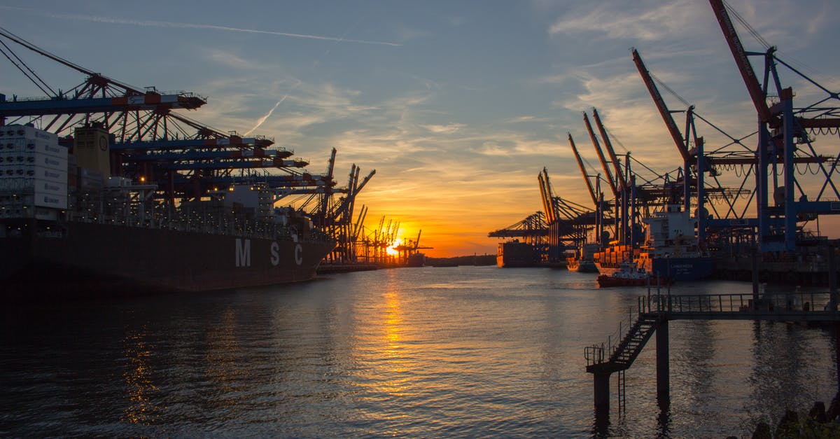 Hamburg to Copenhagen - Low Saturated Photo of Oil Rig during Golden Hour