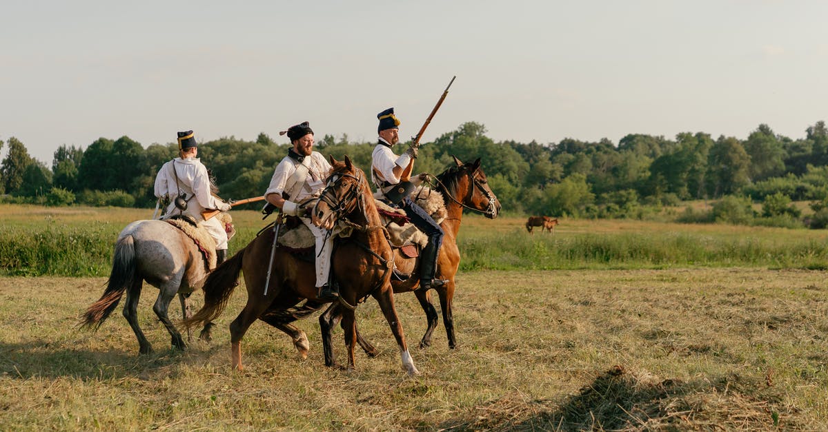 Hastings Battlefield and the 'Right to Roam' - Men on Horses with Guns Recreating Historical Battle